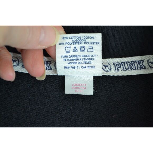 Victoria's Secret PINK Women's Large Black Pink Sweatshirt - Picture 8 of 12